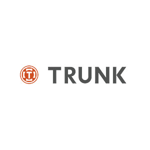 Trunk logo with an orange circular emblem and the word 'TRUNK' in gray capital letters.