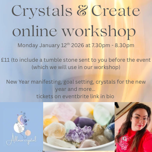 Crystals and create online workshop by Allura Crystal 