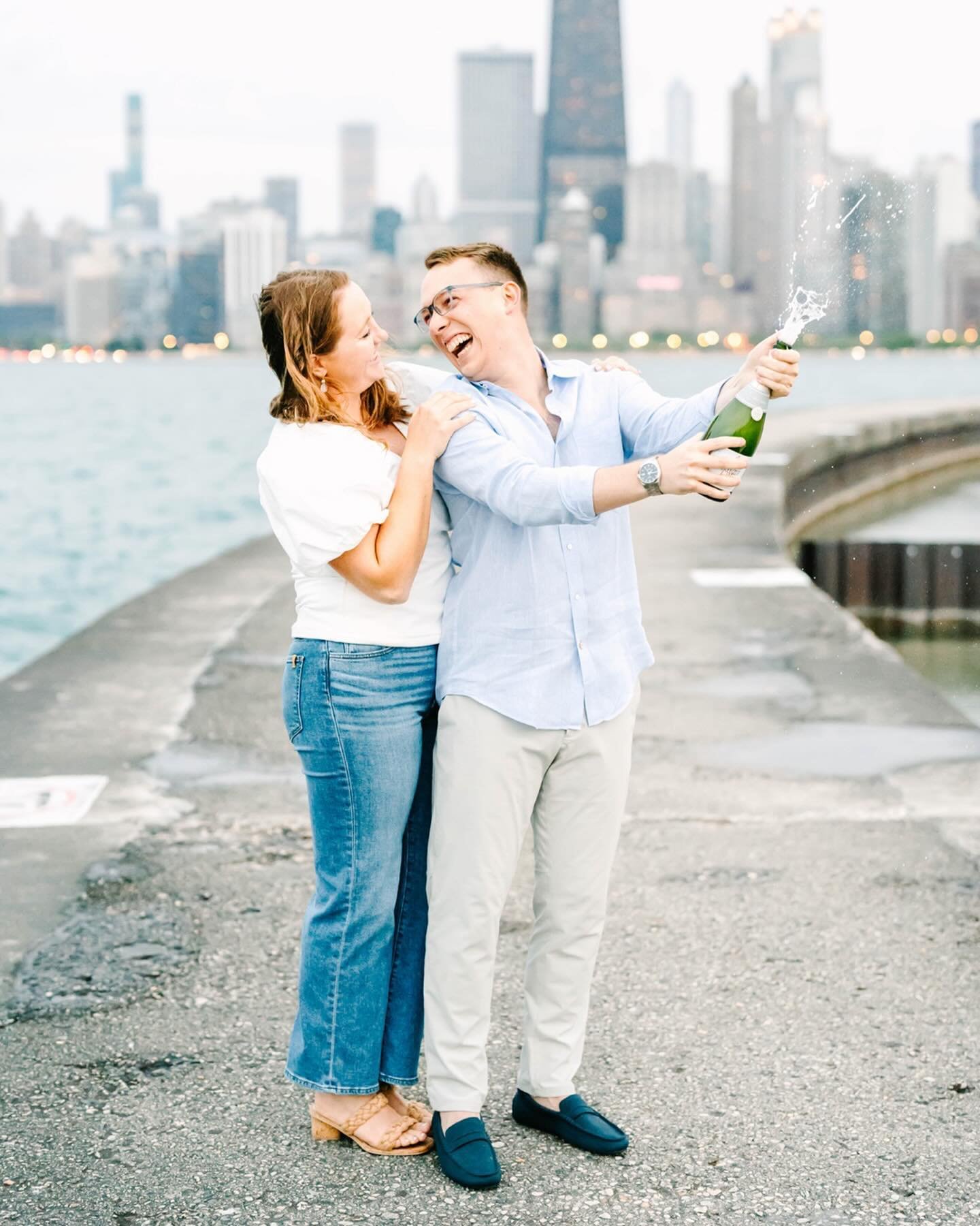We are pretty crazy backed up in sharing all the sessions from this past week, so we&rsquo;re going to start off with these two adorable humans and their Chicago Engagement Session. I had so much fun meeting up with them and capturing them in their n