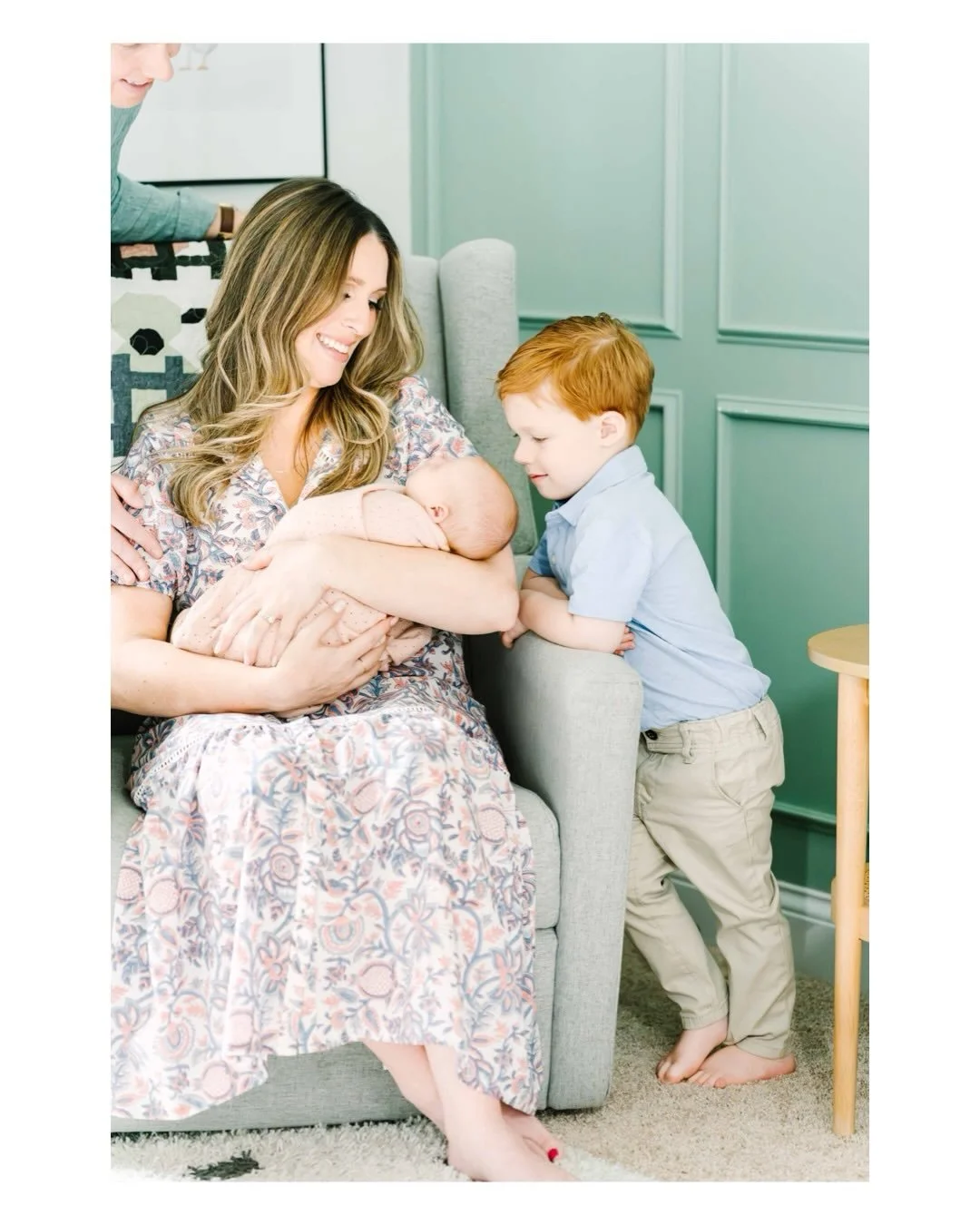 The Delmore family of four absolutely melts me. 
Welcome to the world, sweet baby Maxine! 🎀 
What an honor to come full circle to capturing this milestone. From Bobby &amp; Kara&rsquo;s wedding day , to family mini sessions with Baby Calvin, to capt