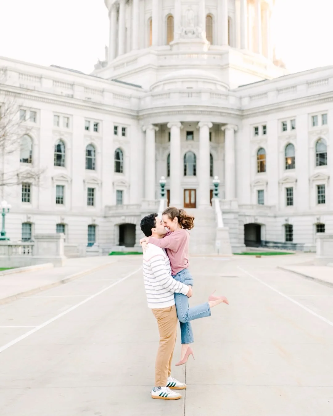 Part II of Bridget &amp; Lucas&rsquo;s Madison engagement session. I am officially crazy about this city for photos. What an absolute honor to meet them here for a perfect evening and to see their wedding venue! Truly, we couldn&rsquo;t be more excit