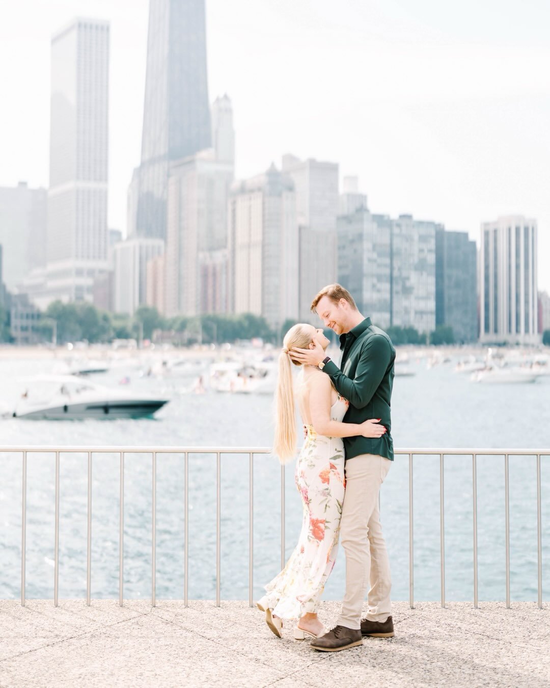 The most gorgeous evening in front of the Chicago skyline capturing Iryna &amp; Bryce. Truly couldn&rsquo;t have asked for better weather or a sweeter couple. I am SO thankful that last week was jam packed with sessions before all this smoke rolled i