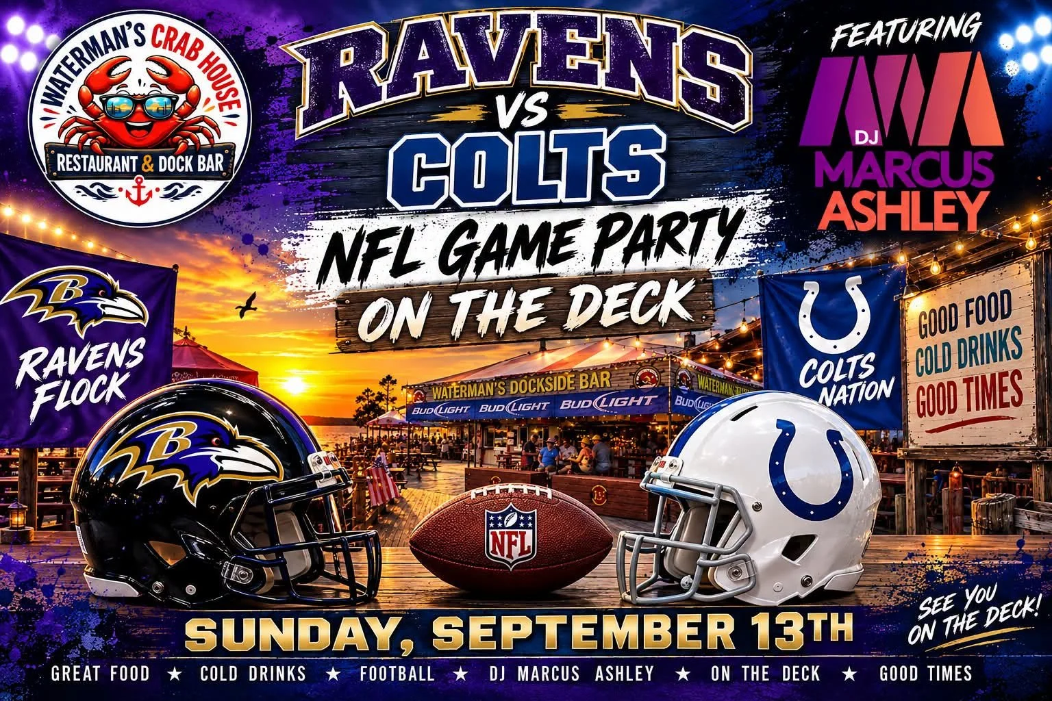 Ravens Game Party on the Deck