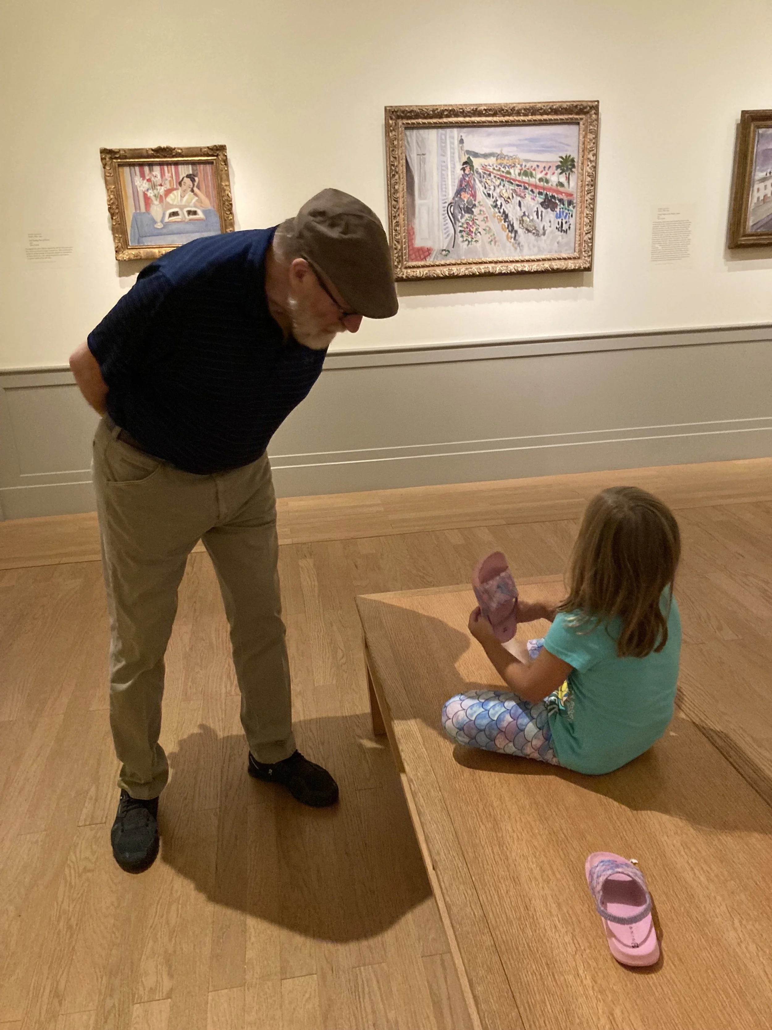 Tony and his granddaughter sharing a moment at the Baltimore Musuem of Art