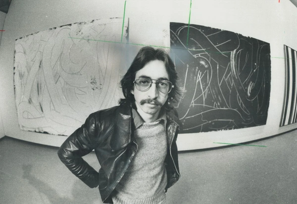 David Craven in front of his pieces at the AGO in 1975