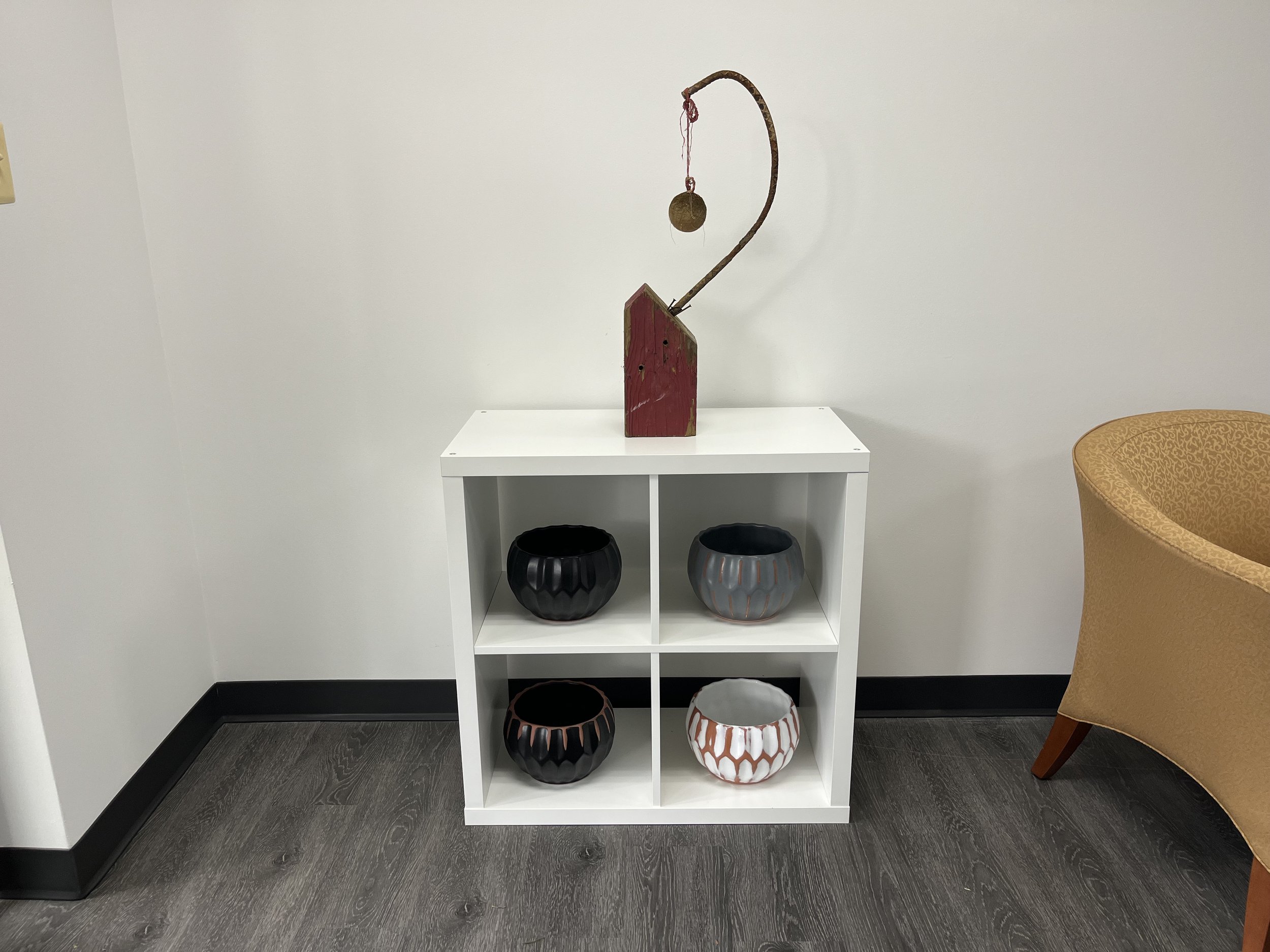 Sculpture by Doug Fuller, Pottery by Roberto Castañeda