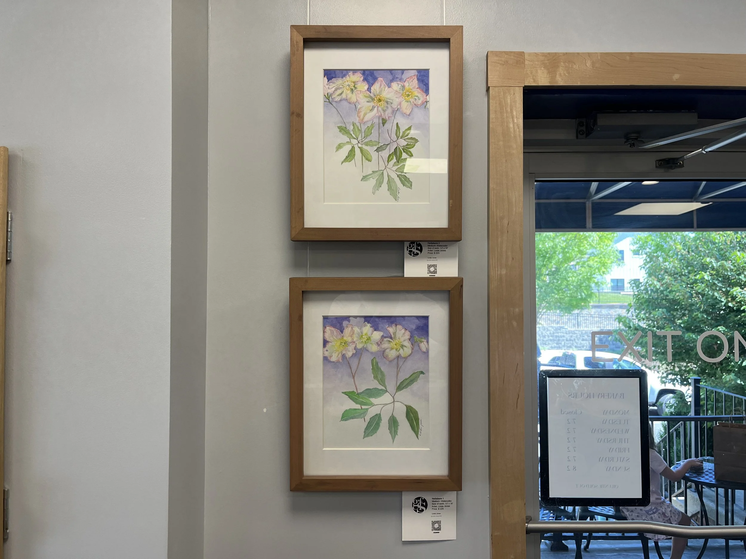 Linda Jones paintings at the Blue Chicken