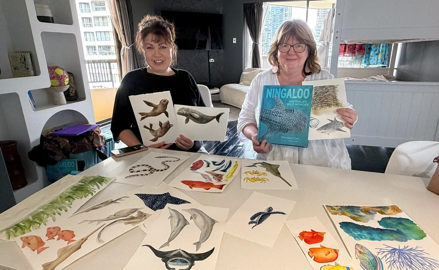 Something exciting is coming to Newcastle soon, so stay tuned! 
.
#ningaloo #ningalooreef #saveourocean #saveourseas #greatwhitesharkbook #oceansatnight #australianillustrator #watercolor #watercolours
#cindylaneart