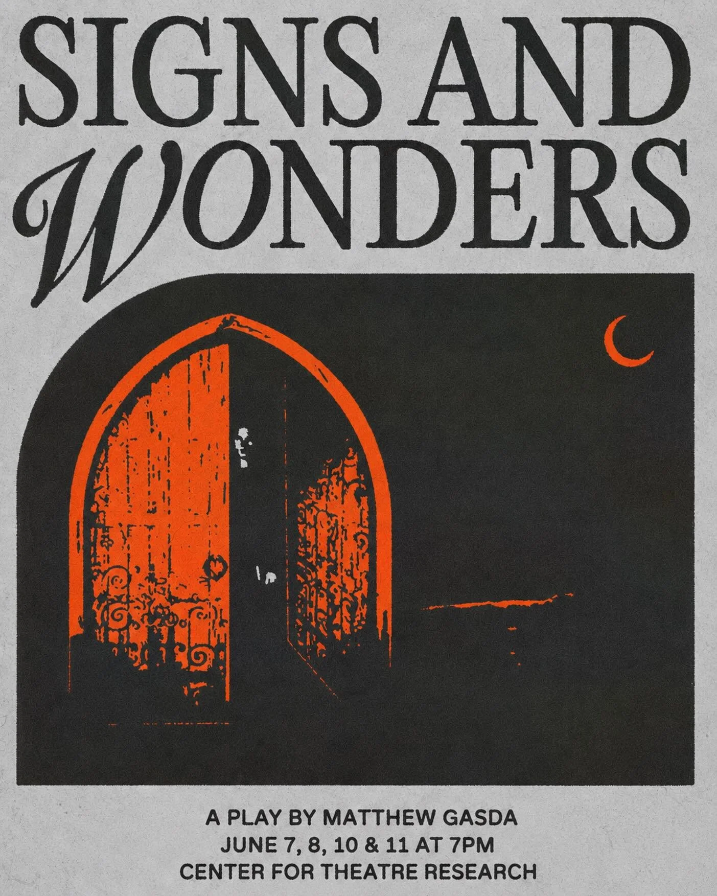 🌙 SIGNS AND WONDERS 🌙

June 7, 8, 10 &amp; 11 at 7 PM
Center for Theatre Research

Tickets available now &mdash; link in bio.

A midnight visit. A priest and his troubled brother. Cigarettes, whiskey, and a secret that unravels into something much 