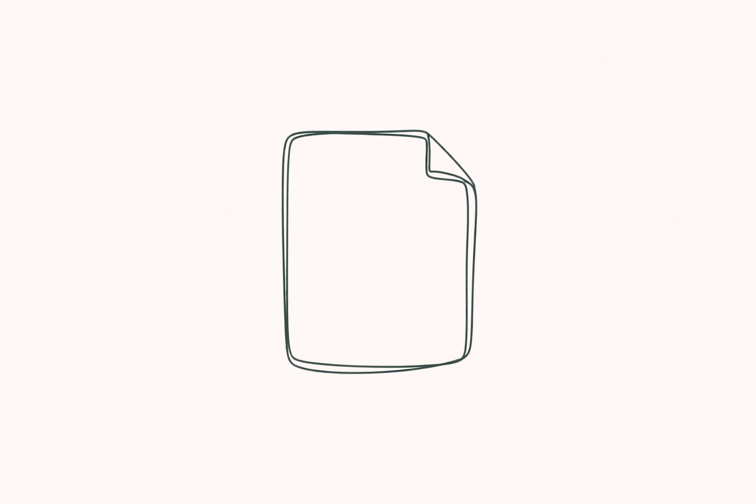 hand drawn picture of a piece of paper with the corner bent down