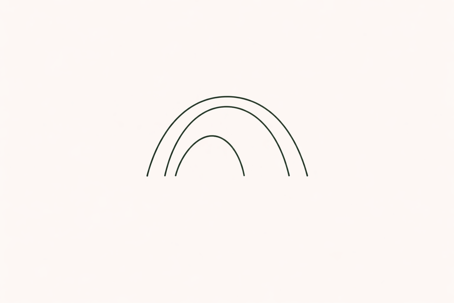 three rainbow shaped line drawings overlapping