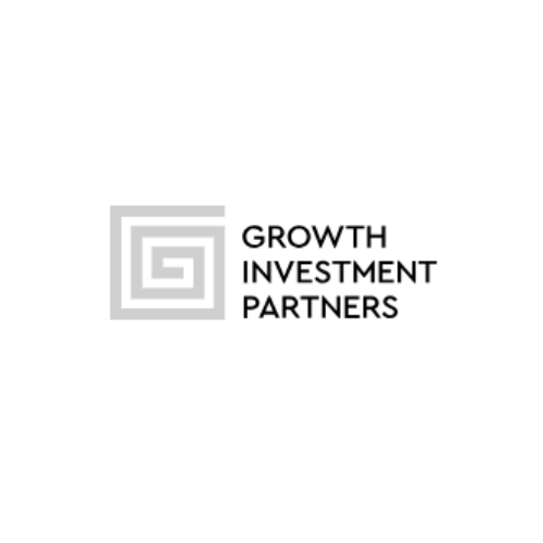 Logo of Growth Investment Partners with a geometric square design and the company name.