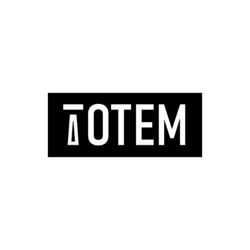 The image features a black rectangular background with the word 'ÁTOTEM' written in white, uppercase letters, centered on the rectangle.