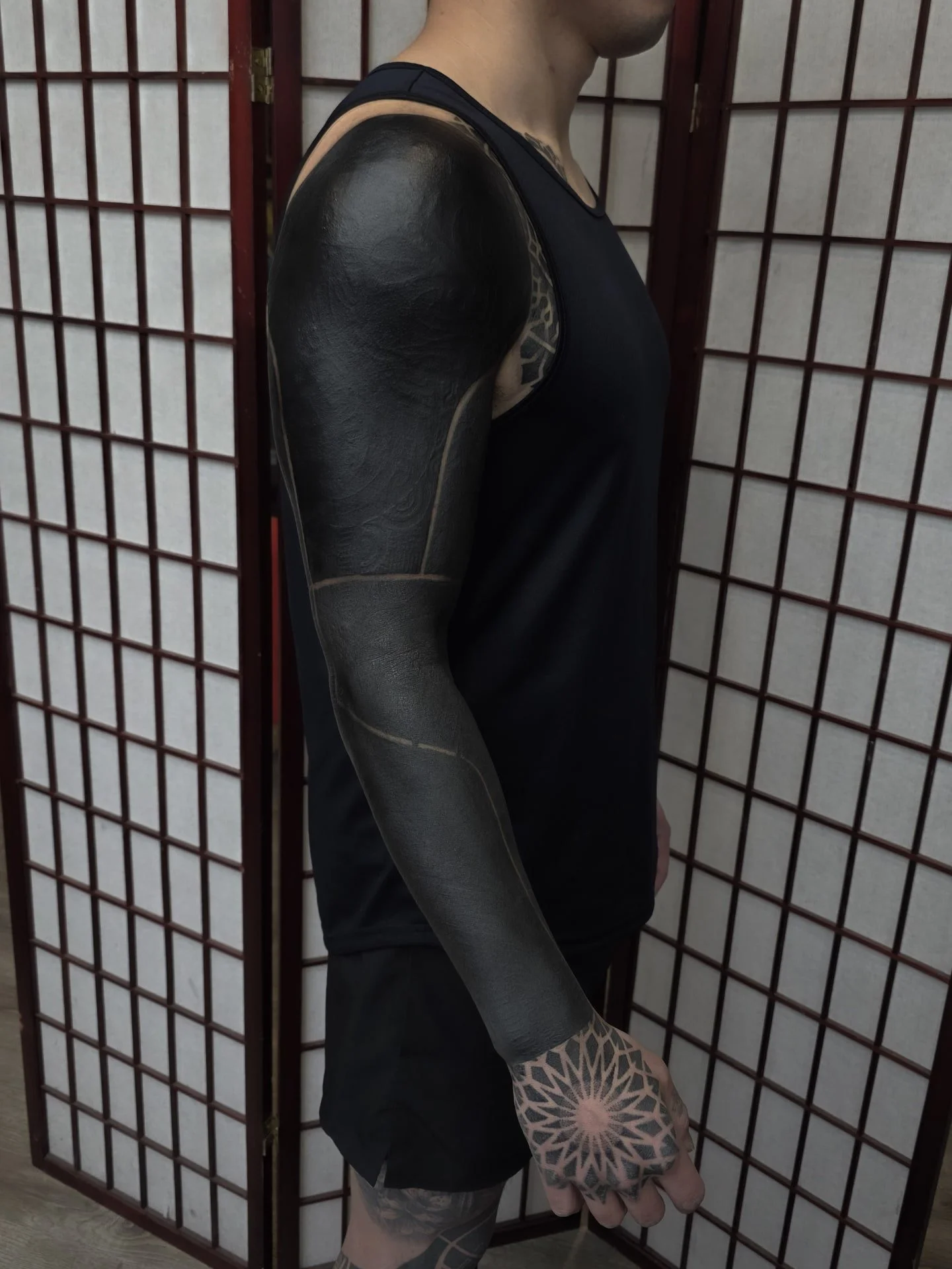 Finished blackout by section. 
Rest is all healed up.
.
.
.
.
.
Booking for 2026 in NYC and Staten Island
.
Take care of your tattoo, eat good, listen to your body. I did my part, now your body has to do its part and you also have to do yours.🔥
.
Bl