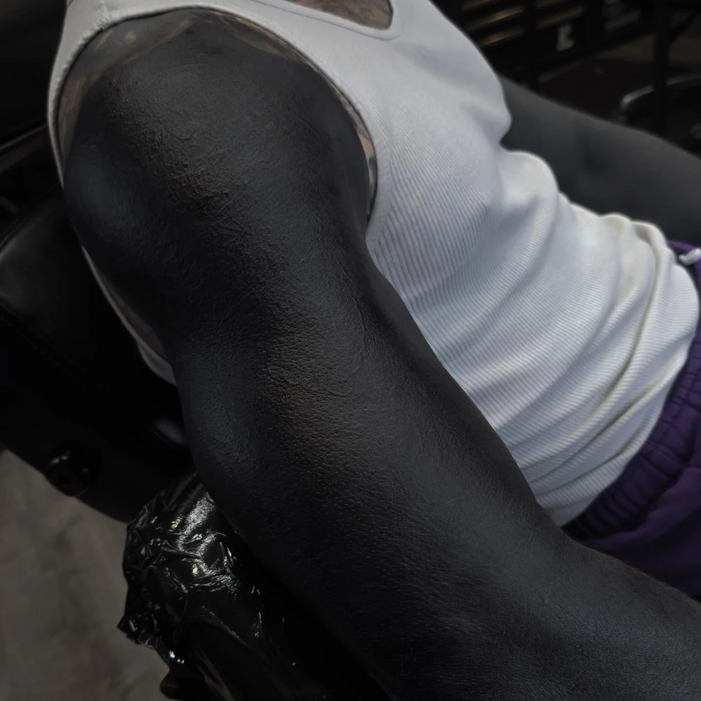 Crispy Blackout 
.
.

.
.
.
.
.
.
Booking for 2026 in NYC
.
Take care of your tattoo, eat good, listen to your body. I did my part, now your body has to do its part and you also have to do yours.🔥
.
Blackwork Tattoo Artist located in NYC
.
Be respec