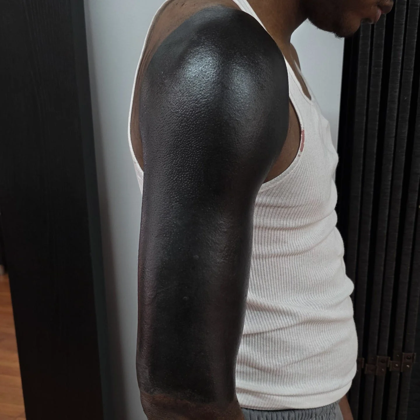 Blackout
.
.
.
.
.
.
.
.
Booking for 2026 in NYC.
.
Take care of your tattoo, eat good, listen to your body. I did my part, now your body has to do its part and you also have to do yours.🔥
.
Blackwork Tattoo Artist located in NYC
.
Be respectful or 