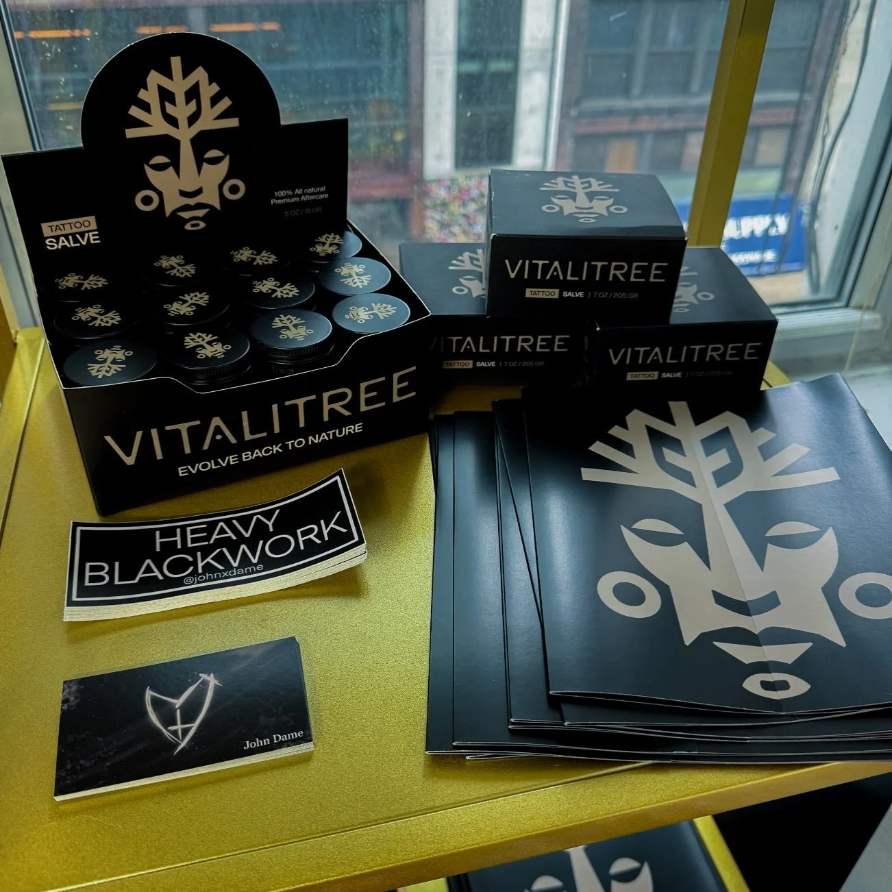 I now have @vitalitreetattoo available in NYC to give to every client that gets tattooed. ⚫️⚫️⚫️
.
.
.
.
.
If you want to get blackwork done, send me a DM. I will always have time to blackout something. 
.
.
.
.
.
Booking for 2026-2027 in NYC.
.
Take