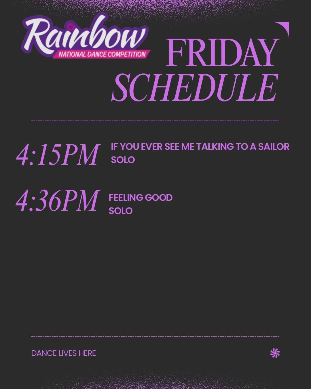 HOD has arrived at @rainbowcomp 💜🏆

Break legs dancers!