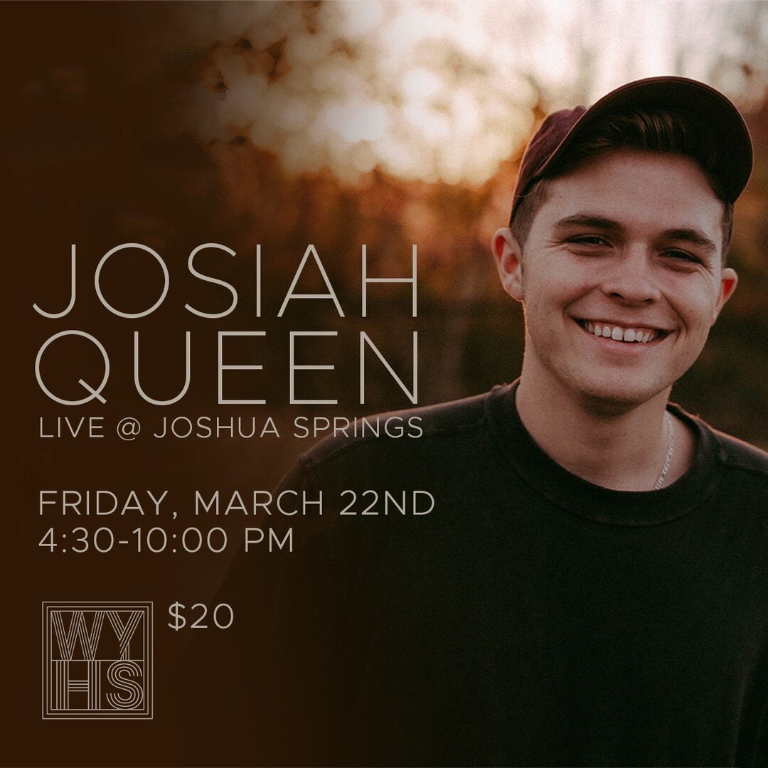 Come with us to watch Josiah Queen live at Calvary Chapel Joshua Springs this Friday, March 22nd! We will meet at the church at 4:30 PM. We hope to see you there!

For more information and to sign-up online, visit wildwoodyouthhs.com!