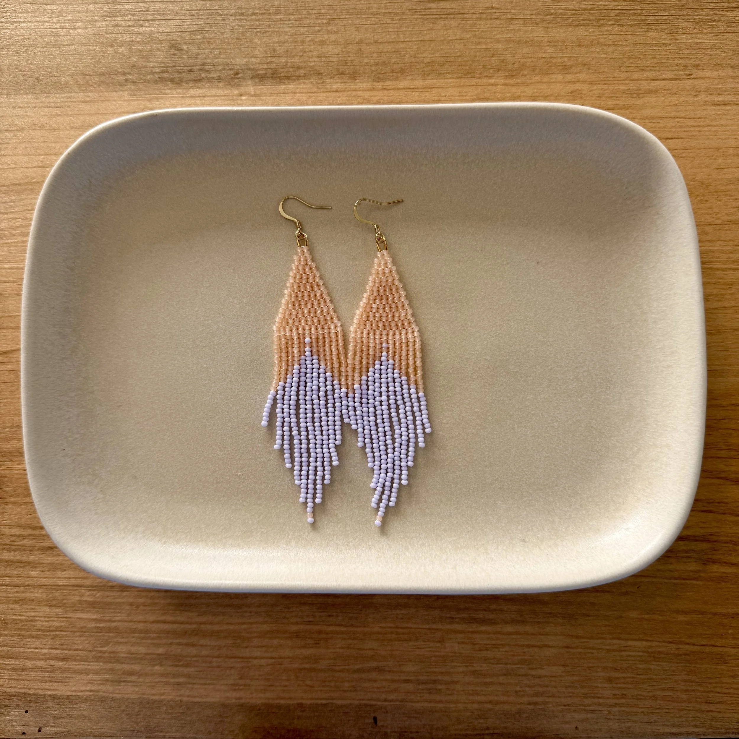 Tapered peaks, peach & lilac