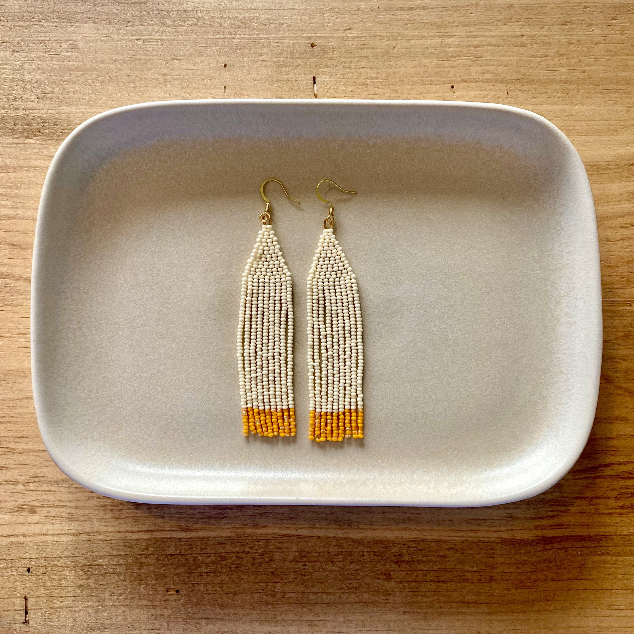 Fringe tips, orange & cream