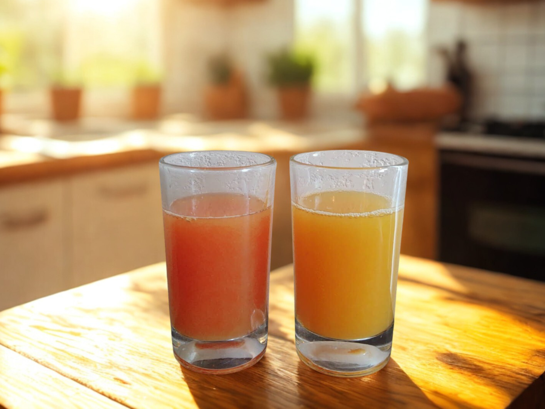 Rosy Red Valencia juice comparison ©RosyRedValenciaCorporation 2023, rosyredvalencia.com