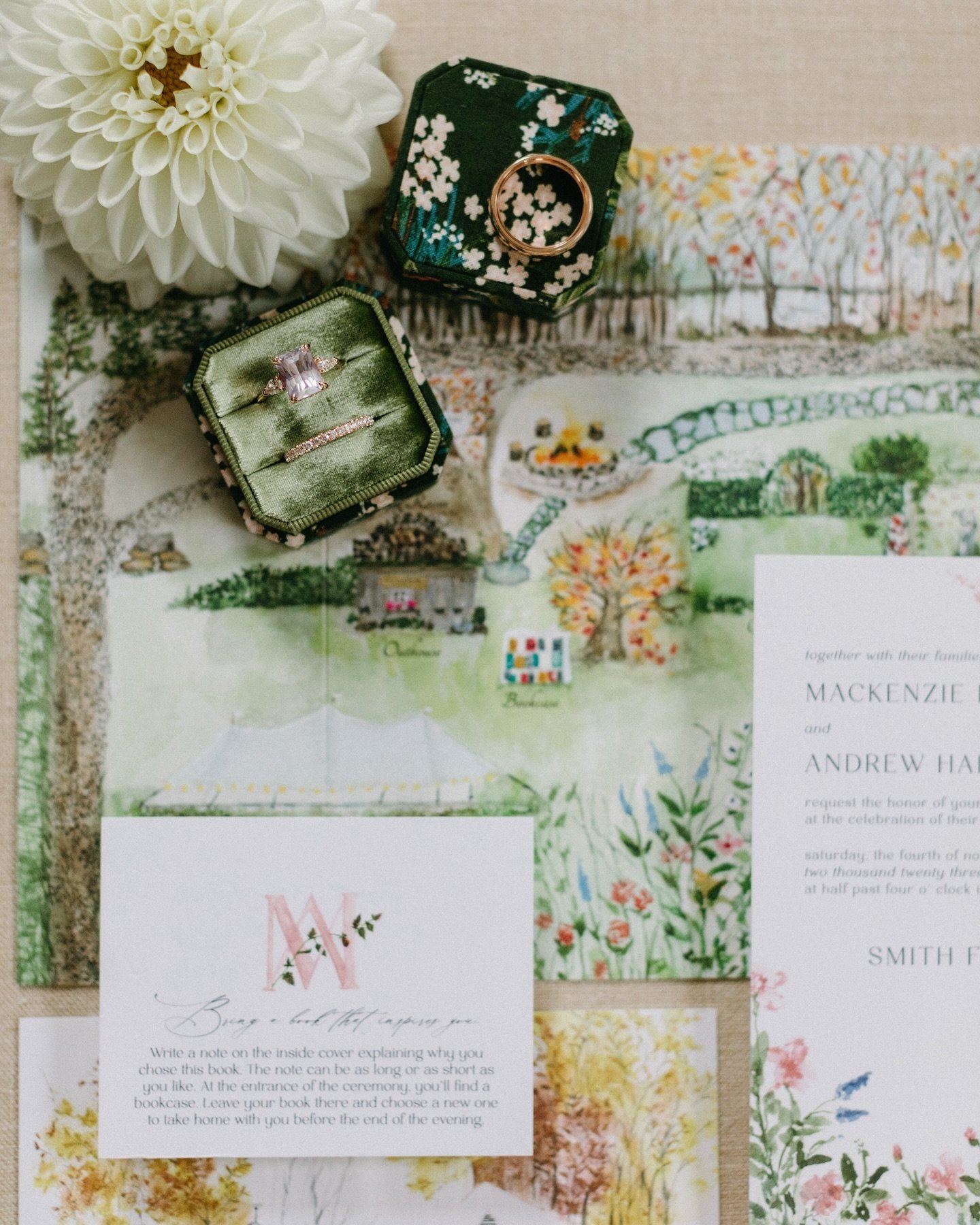 When the brides mom decides to create the invitation suite 😍 

Mackenzie&rsquo;s mom is so incredibly talented that she painted Smith Farm Garden on the invitation and it was breath taking!