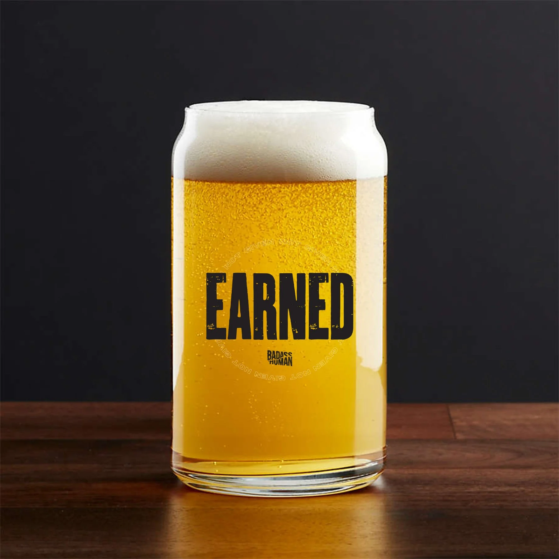 Custom printed can glass with custom logo