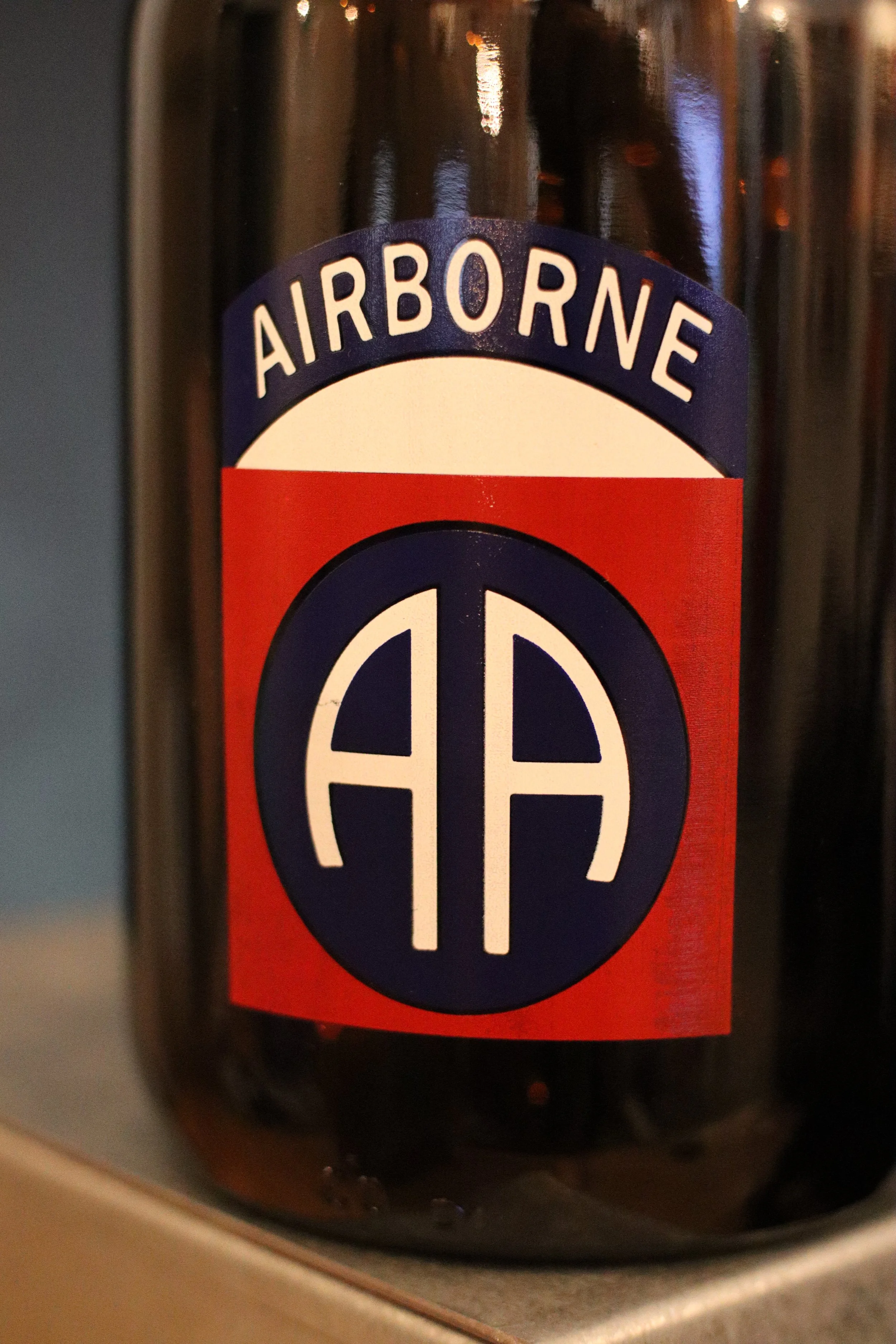 custom printed 64oz amber growler with custom logo