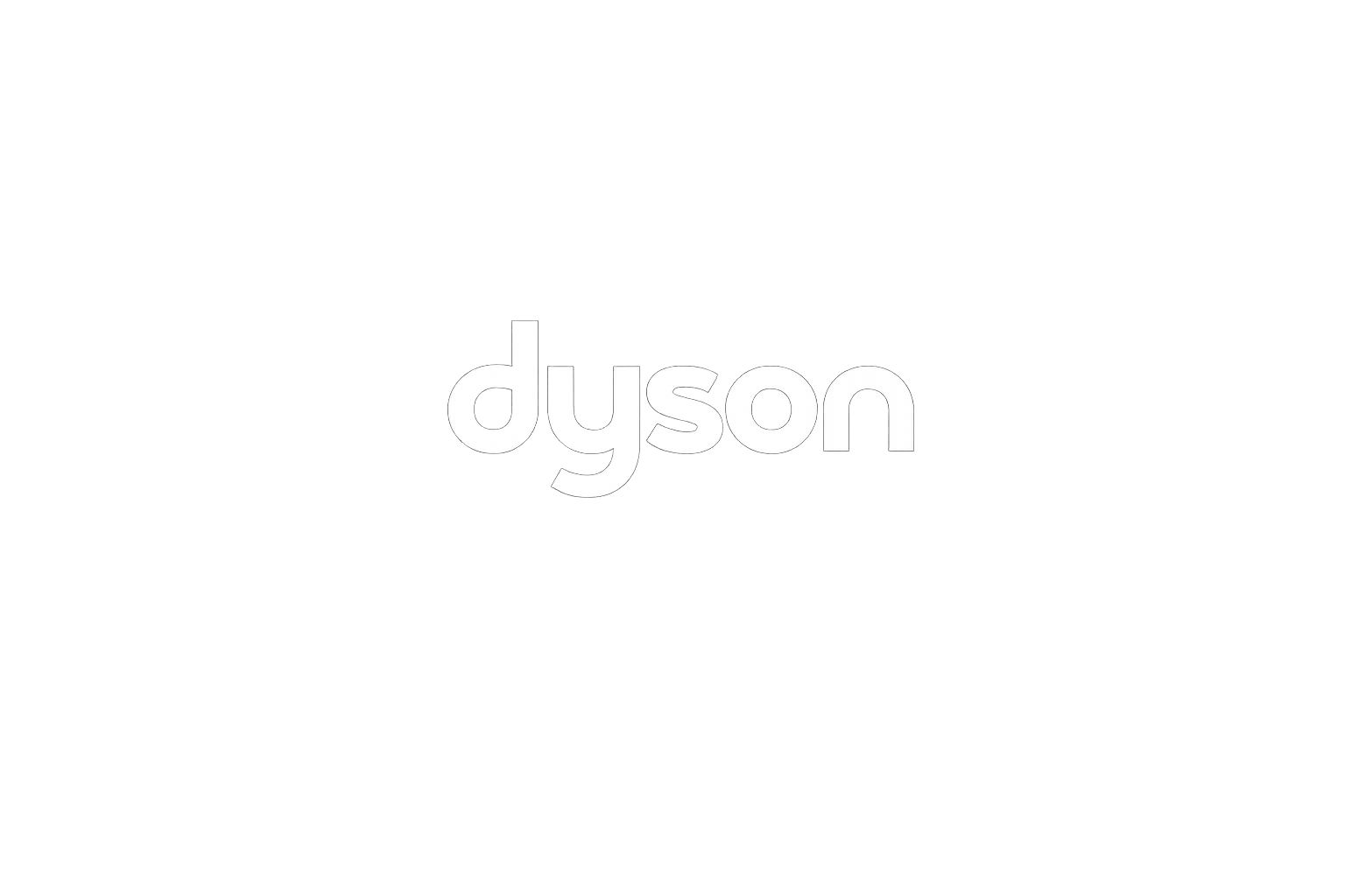 The image displays the logo of Dyson, featuring the word 'dyson' in lowercase white letters on a black background.