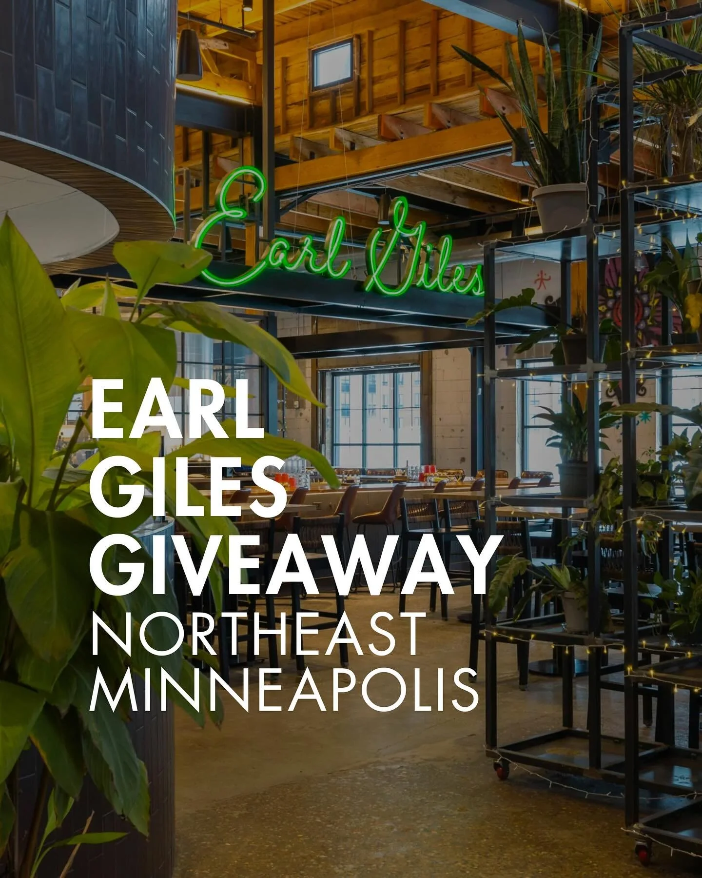 Win $100 to Earl Giles in Northeast Minneapolis! Details below. 

The weather finally pivoted into fall, so it&rsquo;s the perfect time to tell you about this gem.

The ambiance is insane&hellip;plants galore, high ceilings, cozy furniture (or high t