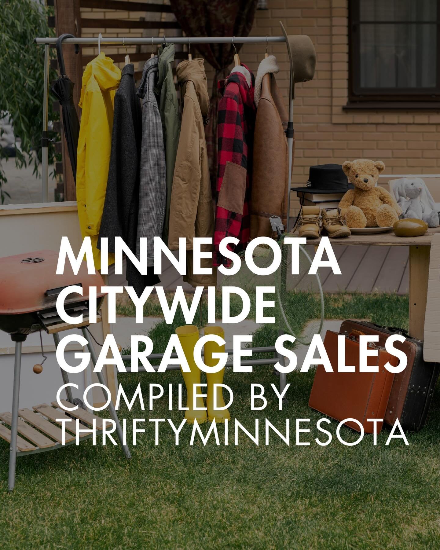 It&rsquo;s garage sale season! 

@thriftyminnesota put together an amazing list of ALL the Minnesota neighborhood and citywide garage sales! 

I&rsquo;ll put the ones in the Twin Cities metro area into my weekly lists as they come up.

The list is in