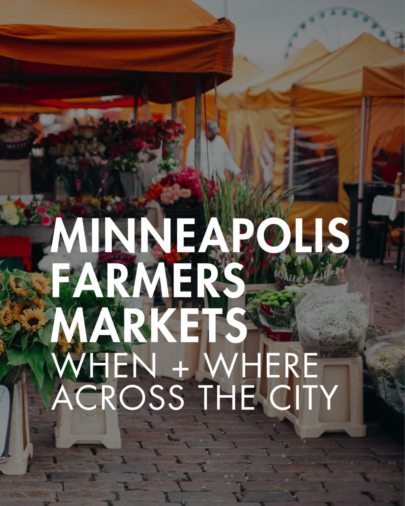🍉 Here&rsquo;s the round-up of farmers markets in Minneapolis this summer!

AUDUBON
Thursdays, 25 June - 24 September, 4 - 7 pm
2800 Johnson St NE, Minneapolis

KINGFIELD
Sundays, 17 May - 25 October, 8:30 am - 1 pm
4055 Nicollet Ave, Minneapolis

L