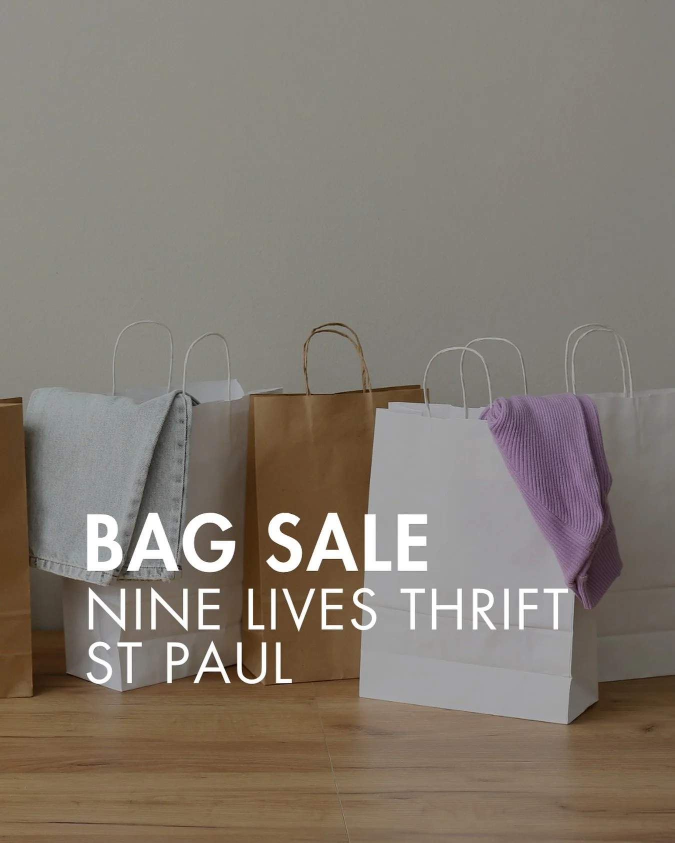 🏃&zwj;♀️&zwj;➡️ Twenty bucks to fill a bag?!

Minneapolis - St Paul thrifters, last minute shopping alert for this weekend!

Nine Lives Thrift is having a bag sale to clear out some inventory&hellip;fill a bag for $20. Clothes and shoes! Racks insid