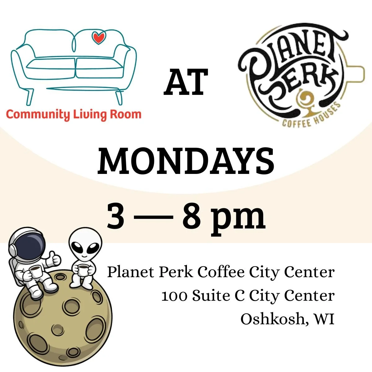 Community Living Room @ Planet Perk Coffee Houses