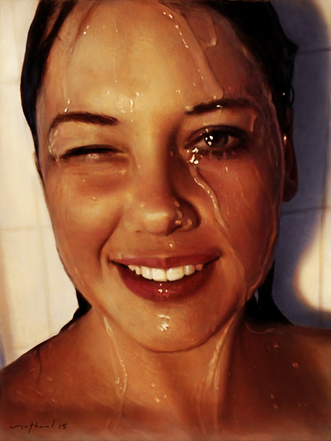 (Tap the image to see the speed painting) Woman Inside Shower / 2016