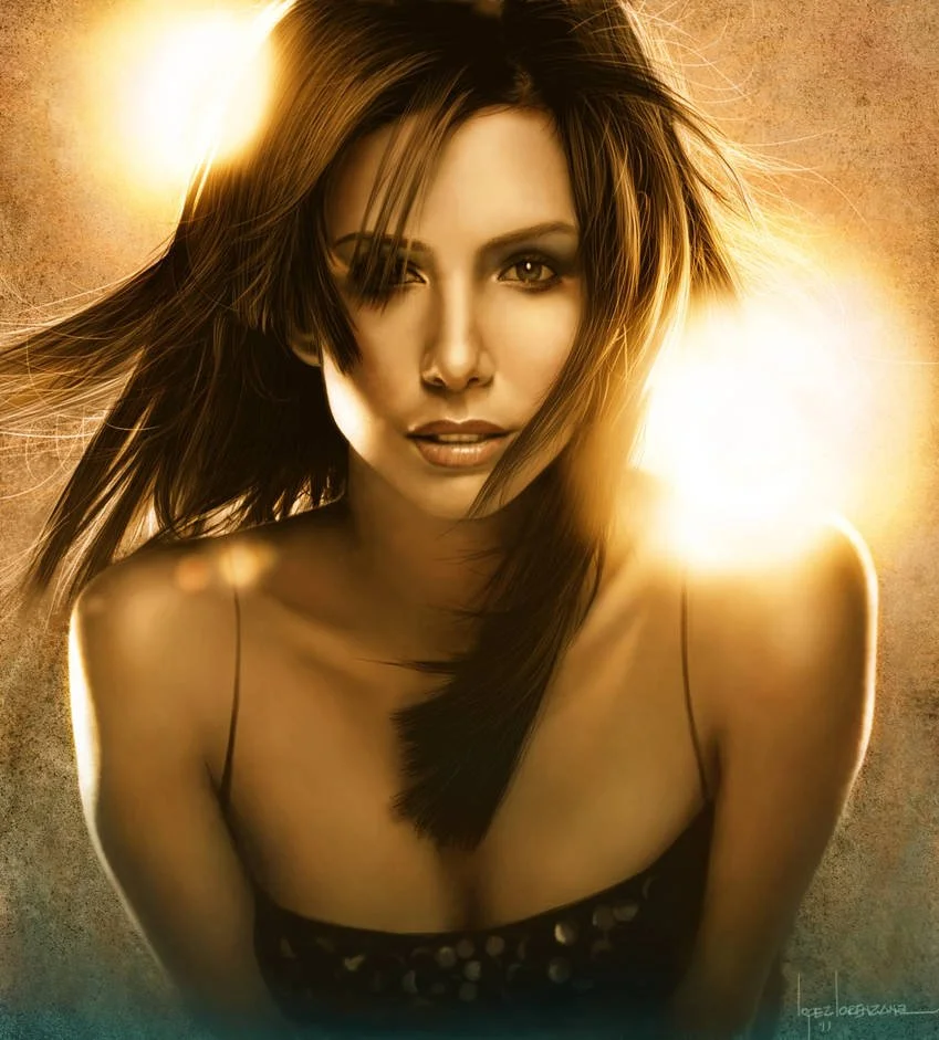 (Tap the image to see the speed painting) Eva Longoria - Digital Hyperrealism - free software GIMP 2.6 / 2011