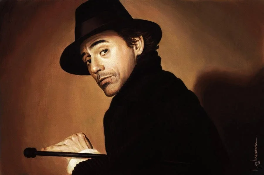 (Tap the image to see the speed painting) RDJ as Holmes - Robert Downey Jr - ArtRage / 2010 