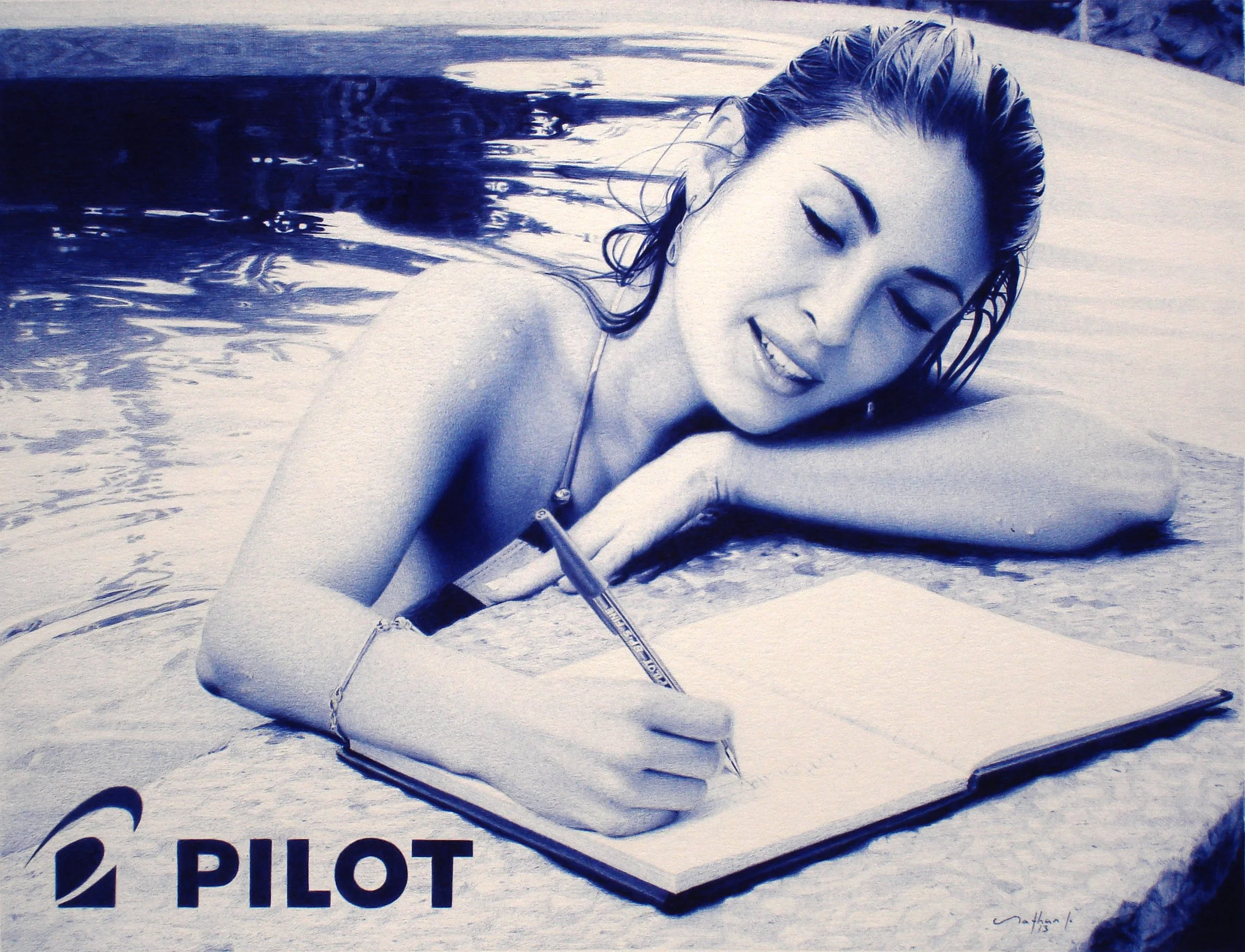 (Tap the image to see the time lapse video) Ballpoint Pen Drawing for Pilot Pens / 2013