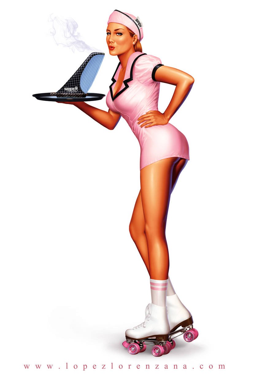 Pin Up - Roller Waitress - Illustrated with Adobe Illustrator CS4 and Photoshop CS5 / 2012