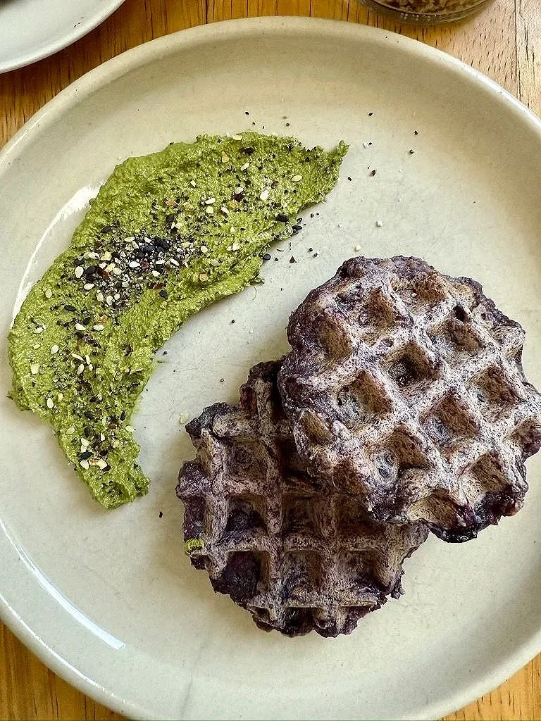 Purple Sweet Potato Rice Waffles