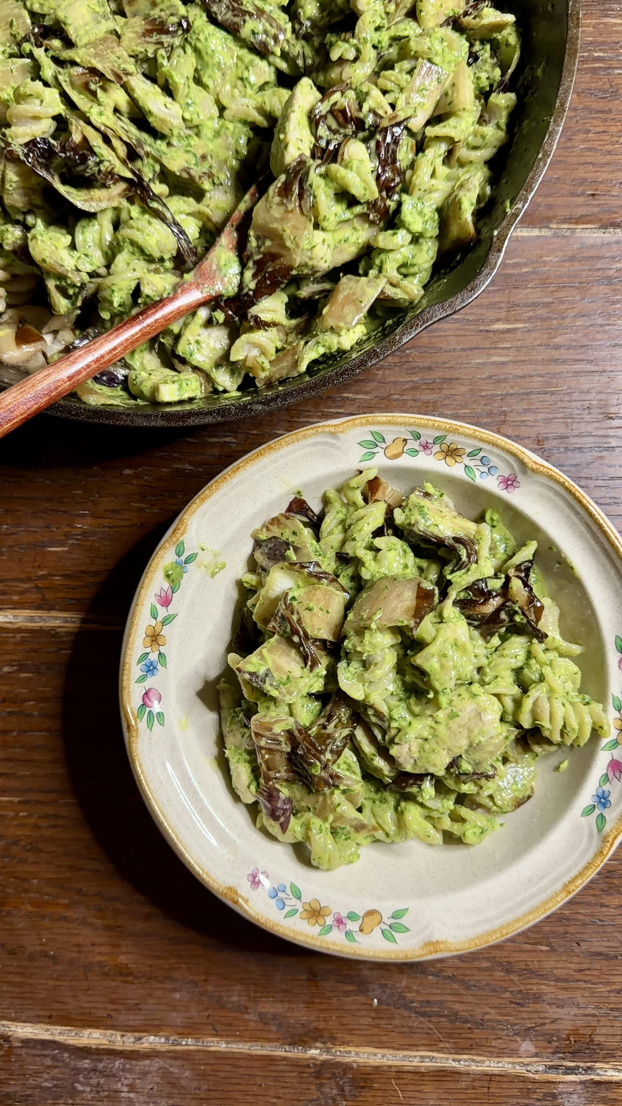 Green Goddess Radicchio Pasta Salad