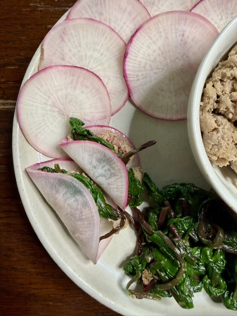 Lazy Stuffed Daikon “Dumplings”