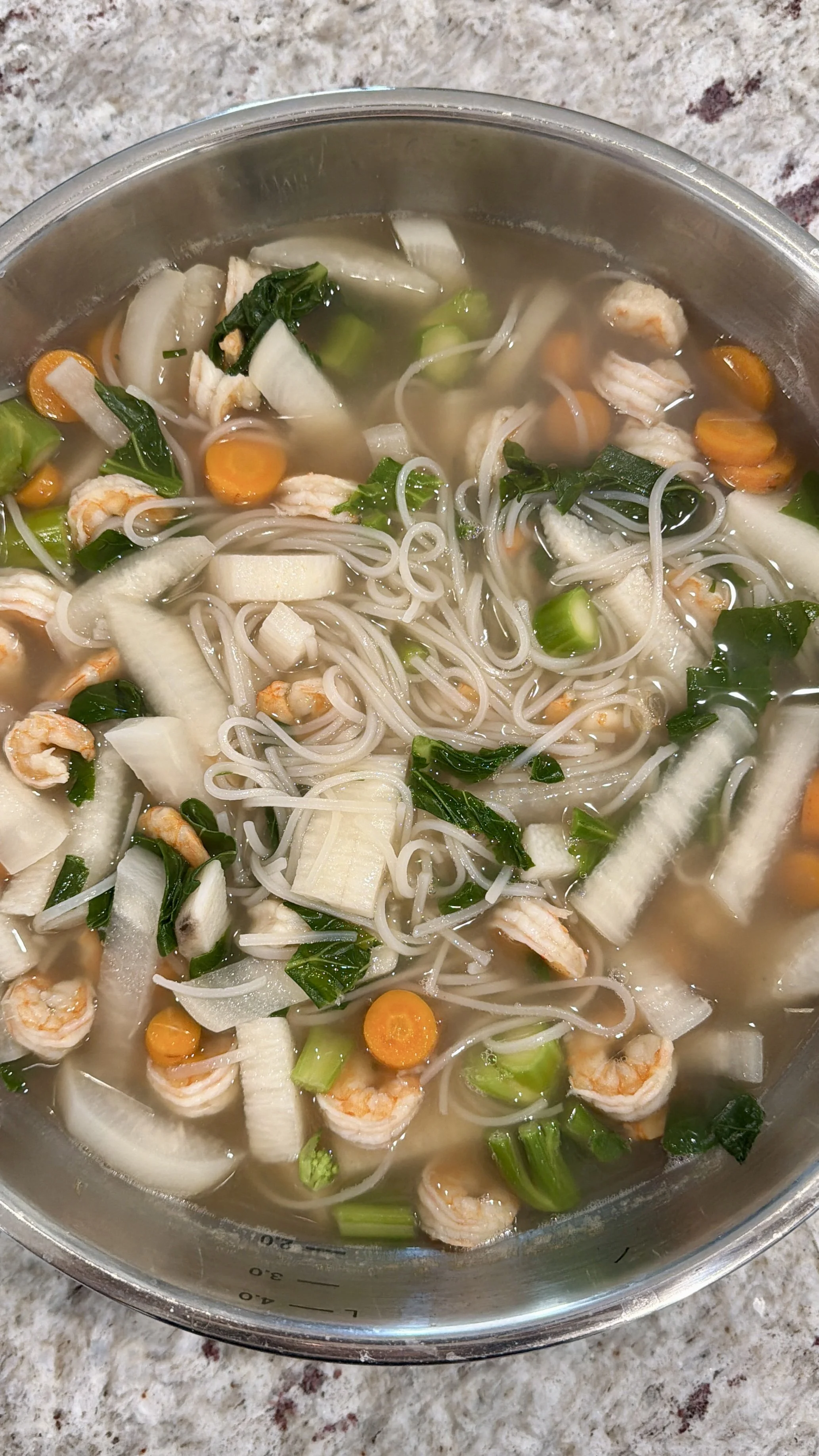 Shrimp Noodle Soup w Chinese Broccoli
