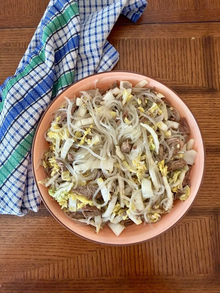 Glass Noodle Stirfry w Beef & Cabbage 
