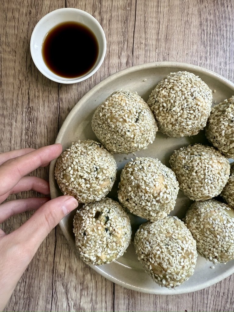 Sweet Potato Salmon Balls (Onigiri Inspired)