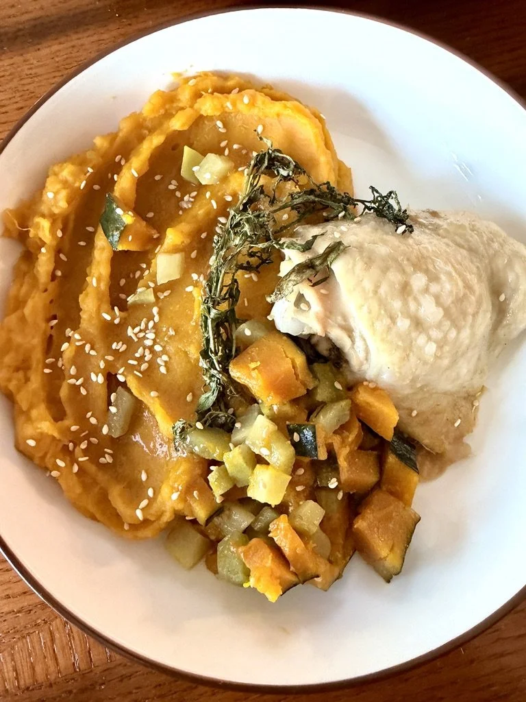 Maple Coconut Chicken w/ Daikon &amp; Kabocha Mash