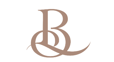 A stylized monogram with the letters B and L intertwined in a decorative font.