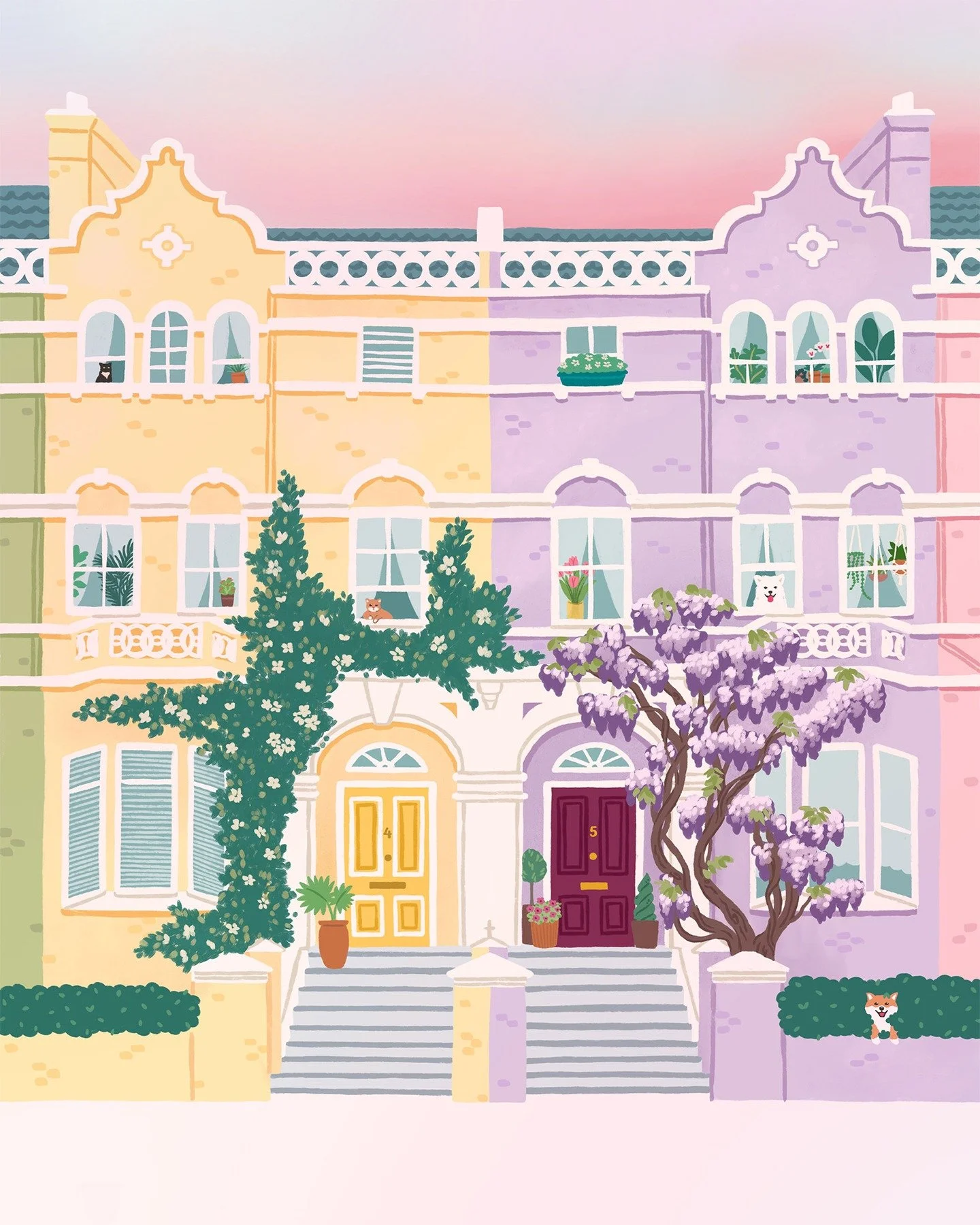 🌸 Notting Hill Houses 🌸

It&rsquo;s sunny and 16&deg;C in Toronto today, which hopefully means more Spring temperatures are just around the corner!

Here&rsquo;s a little throwback to this illustration of my partner and I&rsquo;s dream houses in No