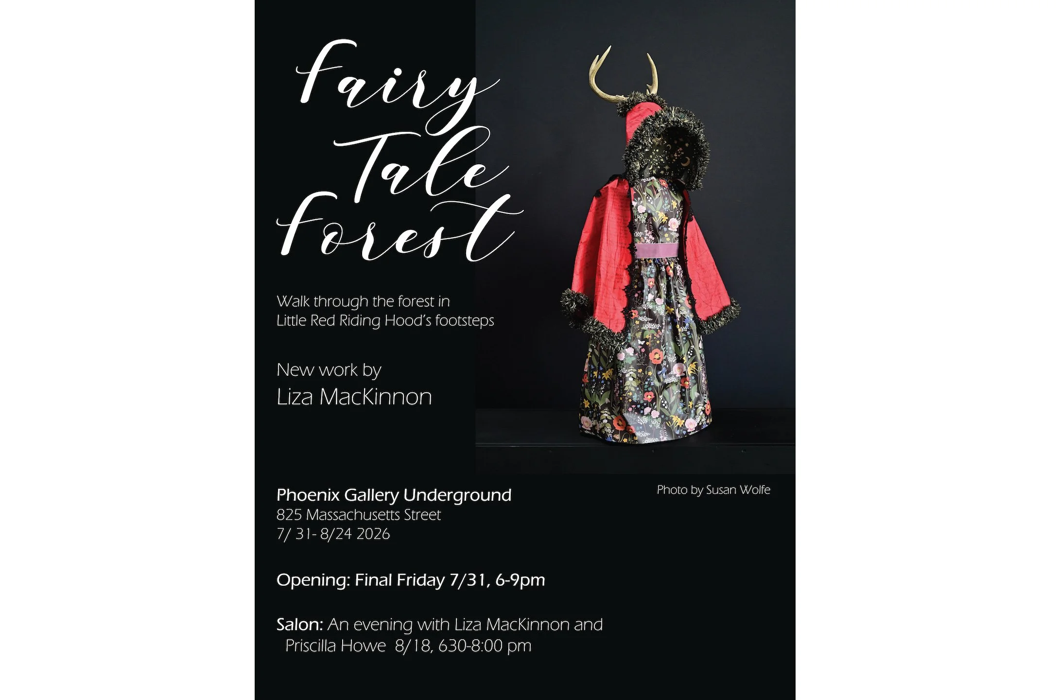 Poster for Fairy Tale Forest with an image of a little red riding hood outfit